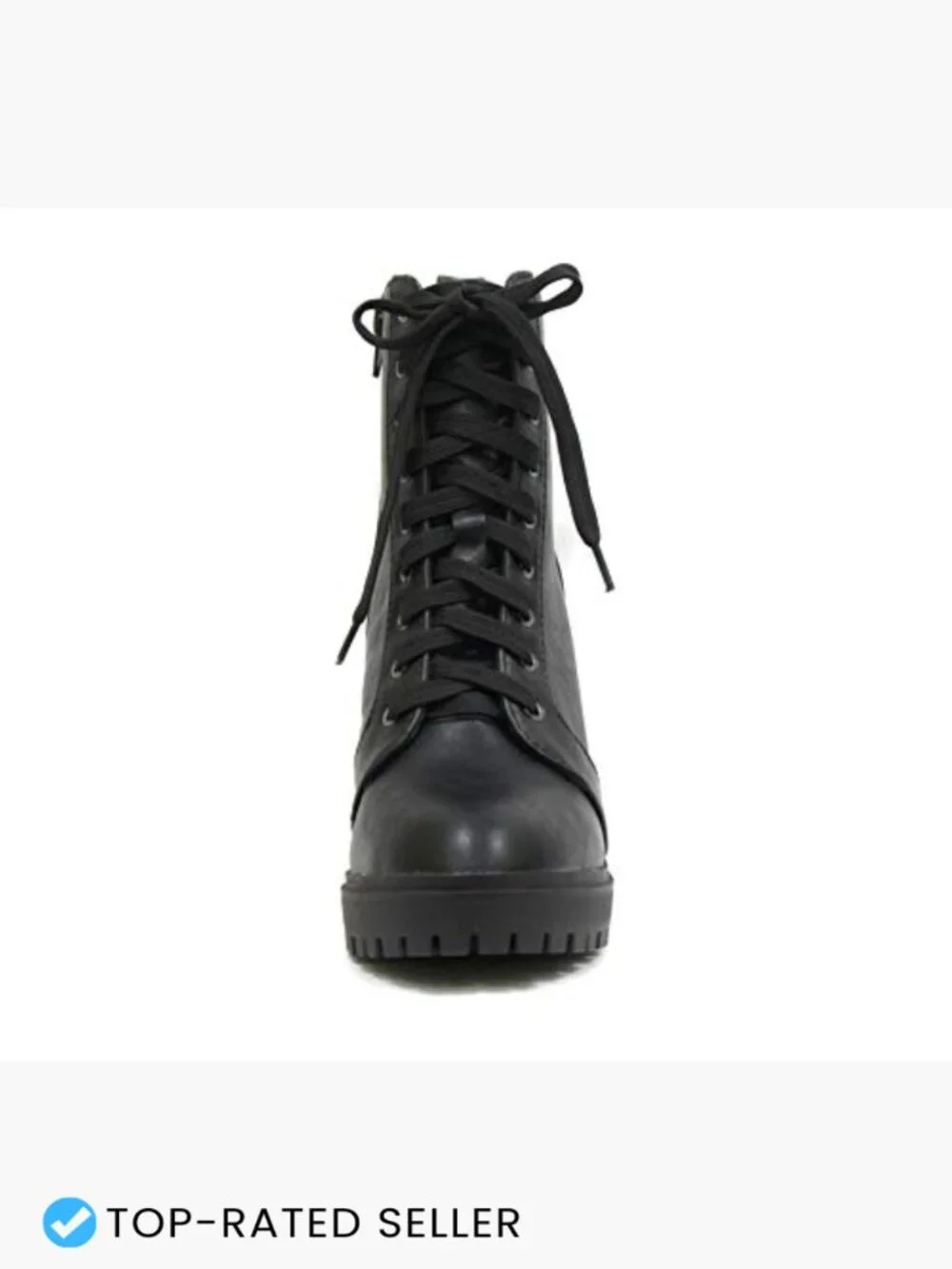 Women's High Stacked Heel Bootie Chunky Lug Sole Platform Ankle Boot Zip Closure
